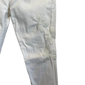 White CAbi embroidered jeans